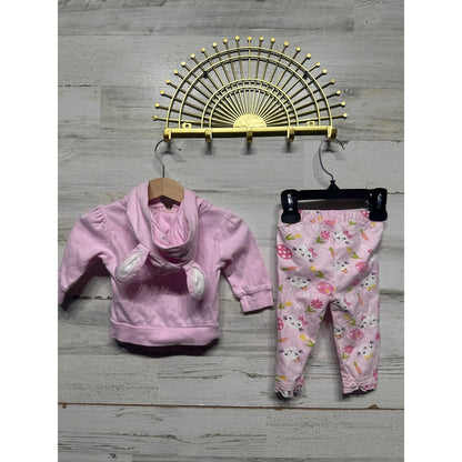 Bundles Hoodie Leggings Set Girls 3-6m Pink Bunny Easter Outfit EUC1