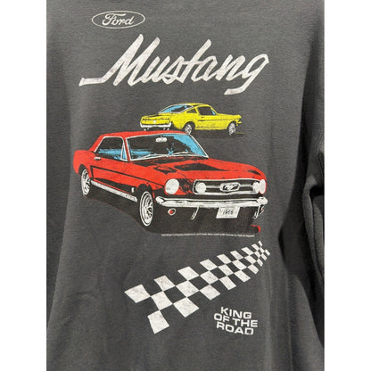 Old Navy Sweatshirt Kids XL 14/16 Gray Ford Mustang Graphic Carcore EUC4