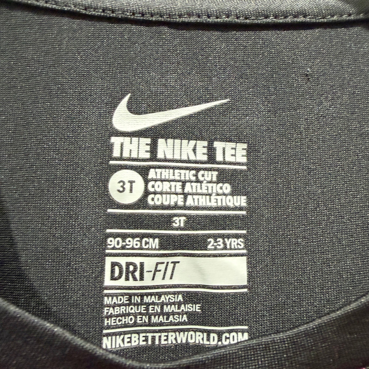Nike Just Do It Dri-FIT Top Girls 3T Black Pink Wavy Graphic Athletic Cut3