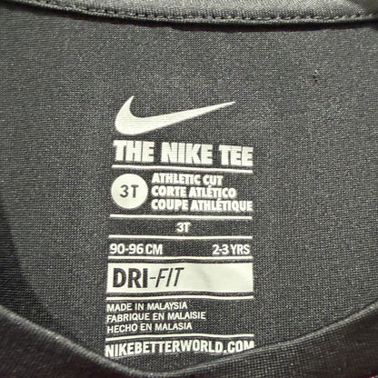 Nike Just Do It Dri-FIT Top Girls 3T Black Pink Wavy Graphic Athletic Cut3