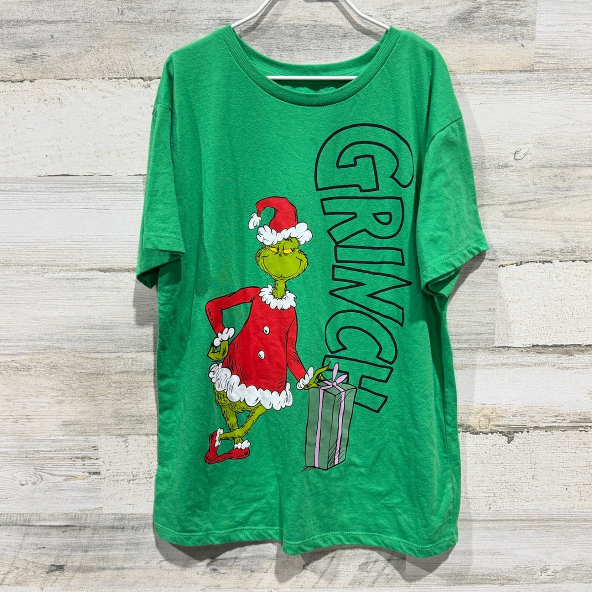 Dr. Seuss The Grinch T-Shirt Youth Large 10/12 Green Graphic Holiday EUC0