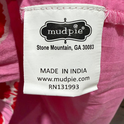Mud Pie Floral Tiered Dress Girls 3T Pink 100% Cotton Boho EUC3