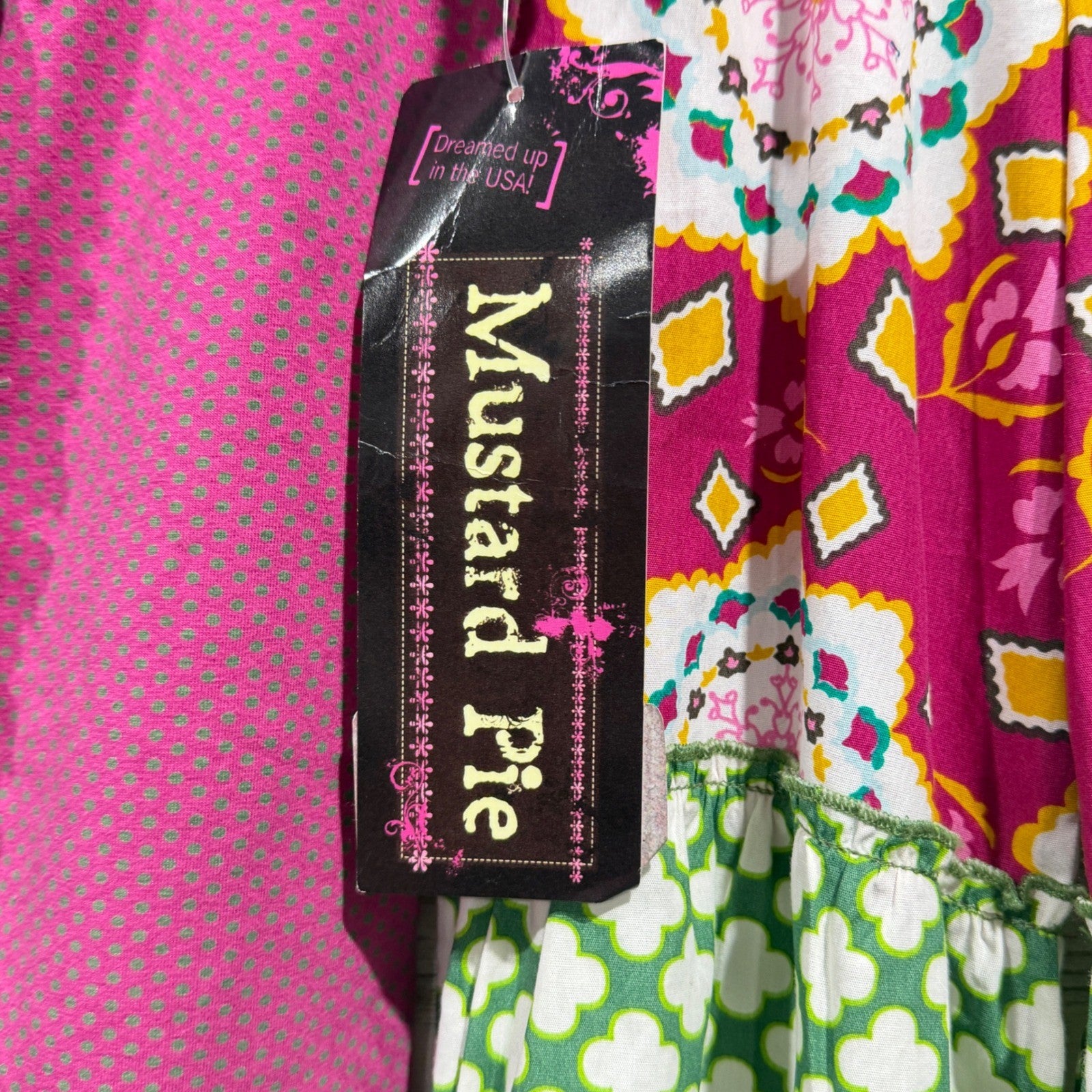 Mustard Pie Outfit Set Girls 4 Magenta Floral Ruffle Boutique Boho NWT3