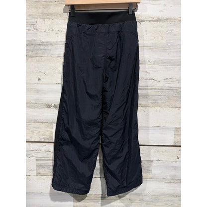 Old Navy Track Pants Girls 10/12 Black Mesh Trim Wide Leg Gorpcore EUC3