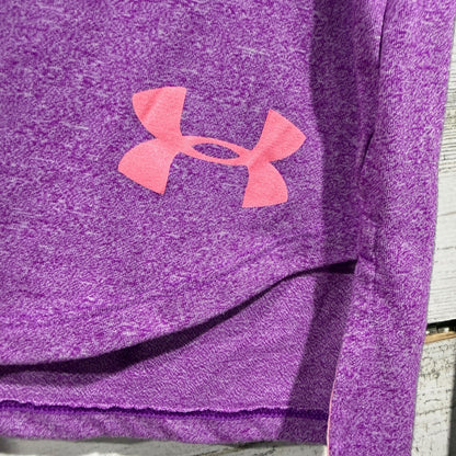 Under Armour HeatGear Hoodie Leggings Set Girls XL Purple Multi Print Athletic3