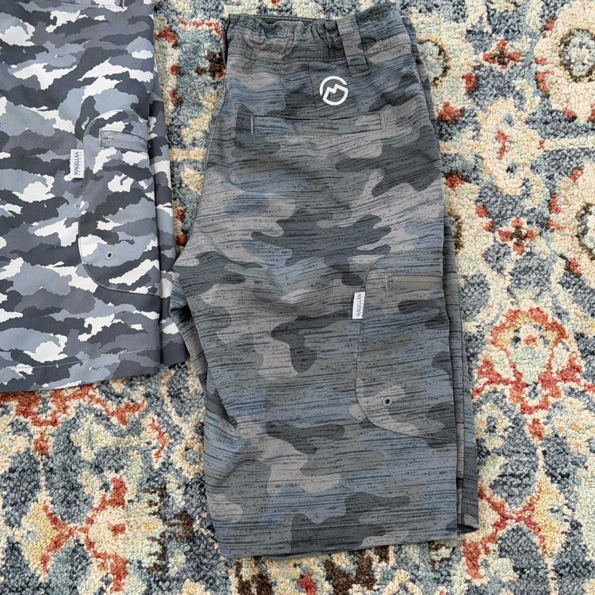 Magellan Fish Gear Shorts Boys 10 Grey Camo Performance Outdoor EUC1