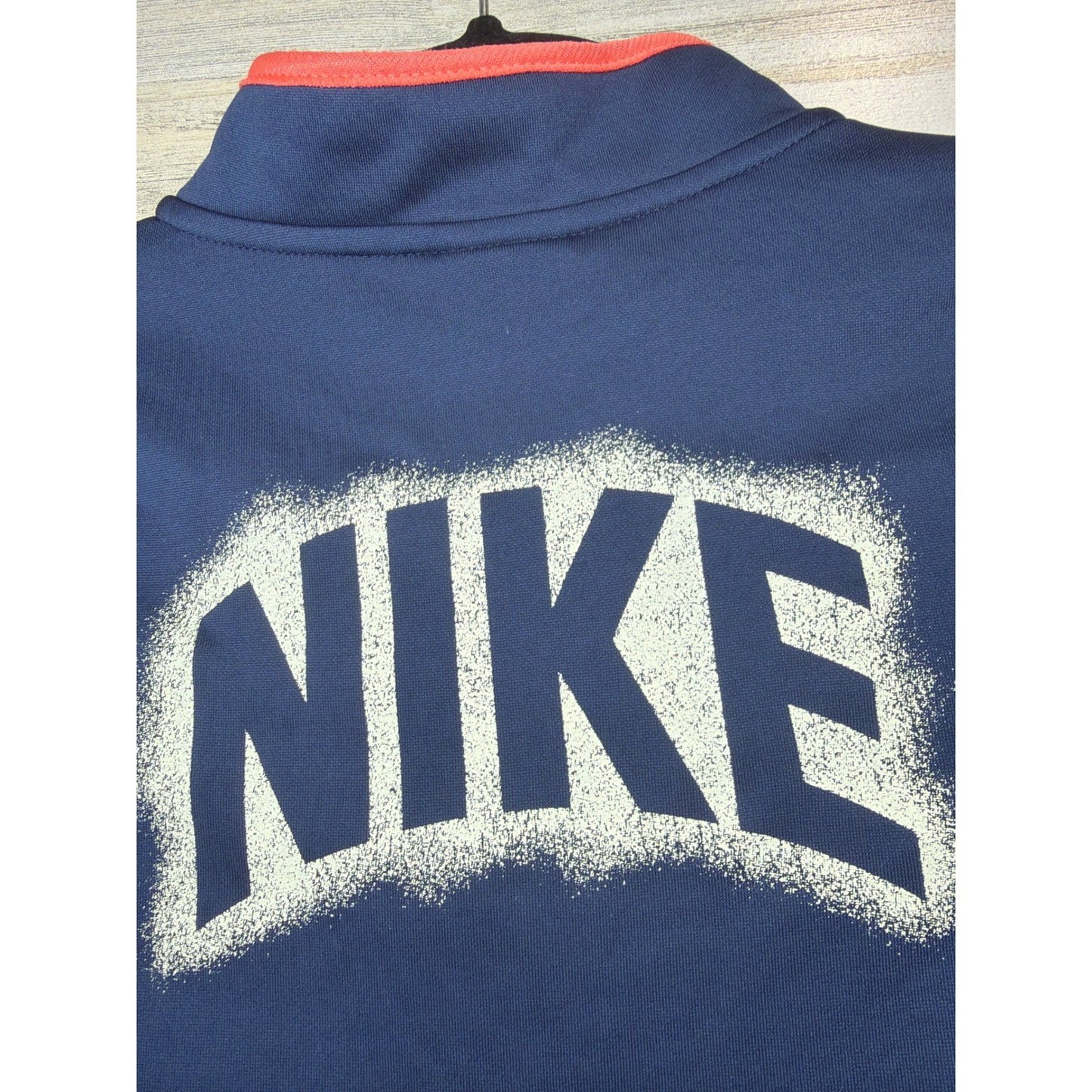 Nike Track Jacket Boys Size 7 Navy Blue Orange Trim Sportswear3