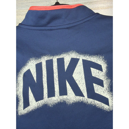 Nike Track Jacket Boys Size 7 Navy Blue Orange Trim Sportswear3