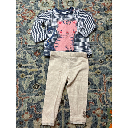 Feather Baby Nannette M&S Blue Zoo Girls 6-9M Blue Pink Floral Animal Bundle4
