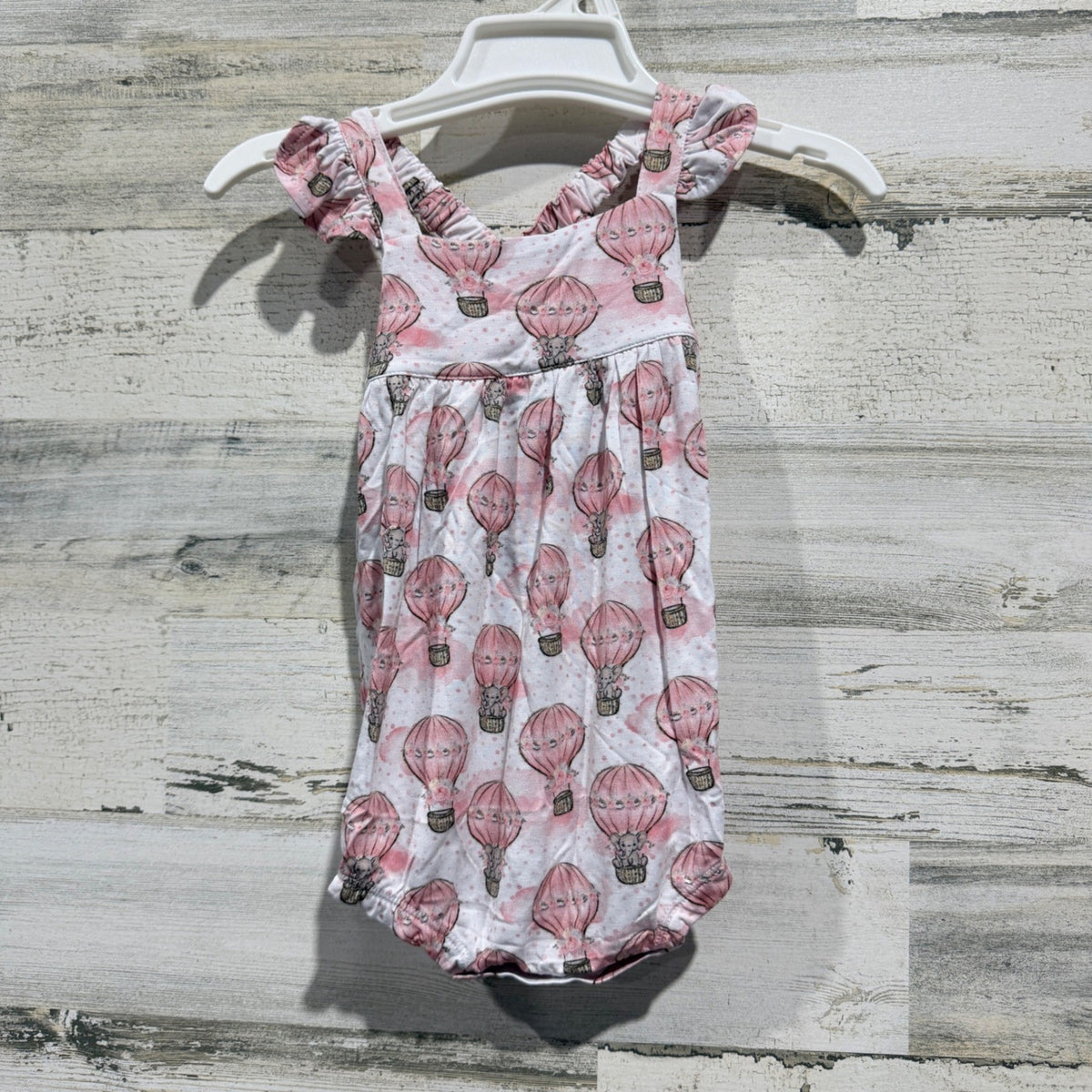 Little Dreamers Designs Hot Air Balloon Romper Girls 12-18M Pink Bamboo Boho0