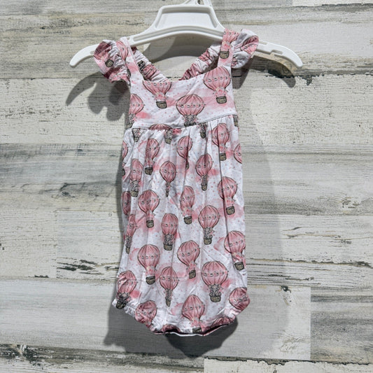Little Dreamers Designs Hot Air Balloon Romper Girls 12-18M Pink Bamboo Boho0