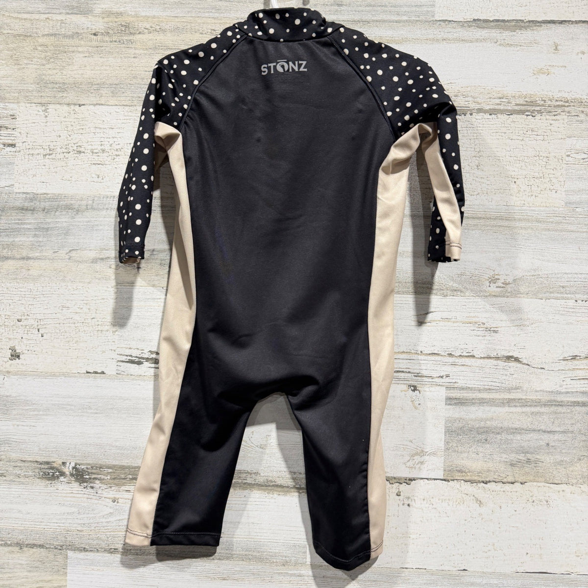 Stonz Sun Suit Infant 6-12M Black Polka Dot Night Camper Rash Guard NWT4