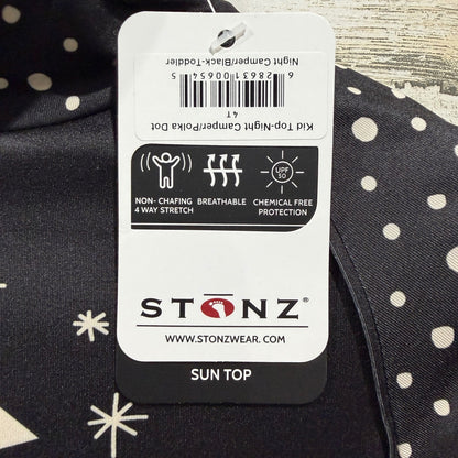 Stonz Sun Shirt Toddler 4T Black Night Camper Polka Dot Outdoors NWT2