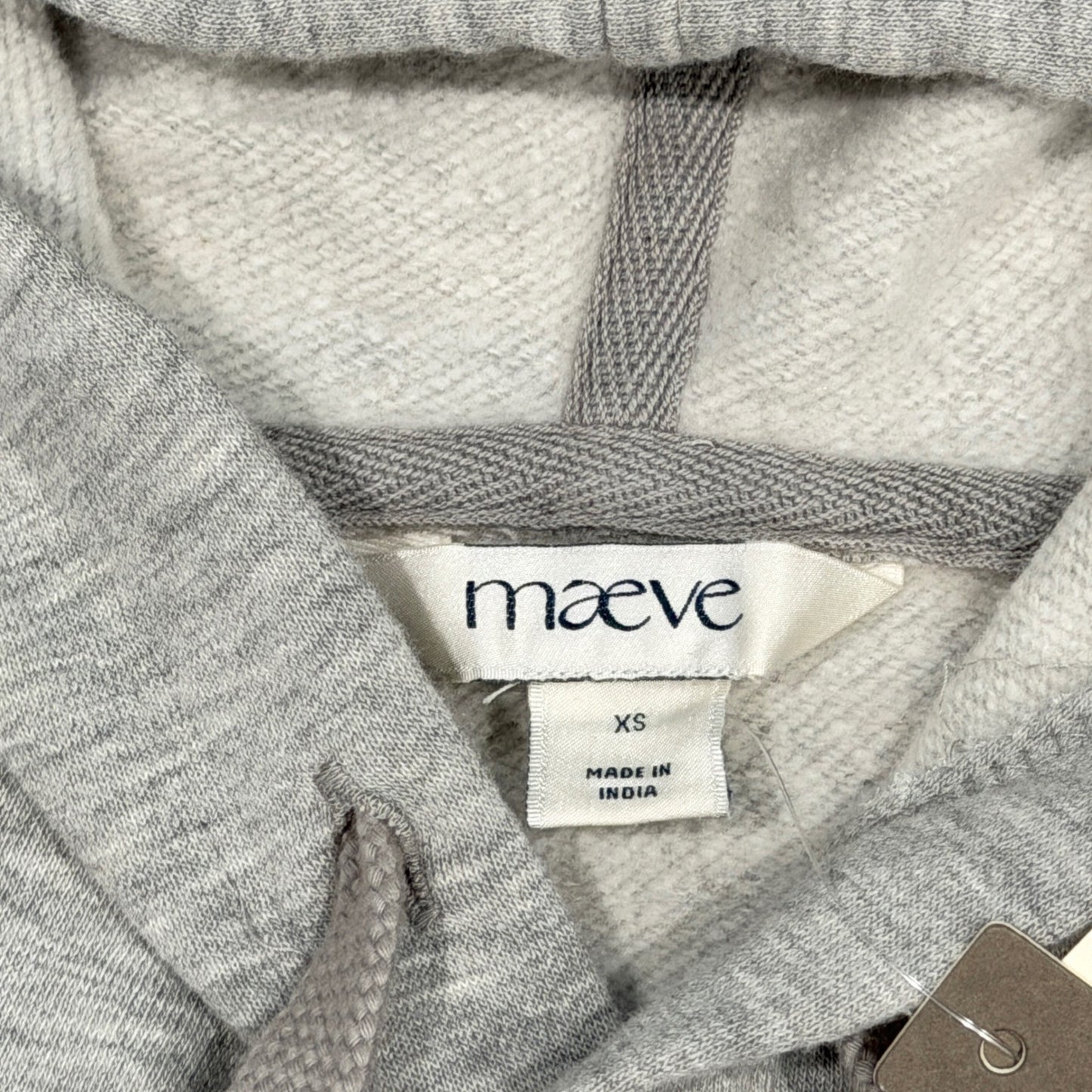 Maeve Anthropologie Hoodie Women XS Gray Grommet Heart Puff Sleeve Coquette NWT3
