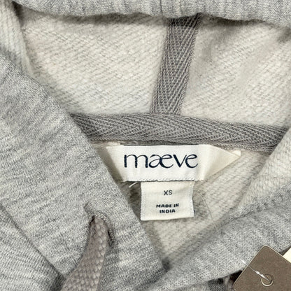 Maeve Anthropologie Hoodie Women XS Gray Grommet Heart Puff Sleeve Coquette NWT3