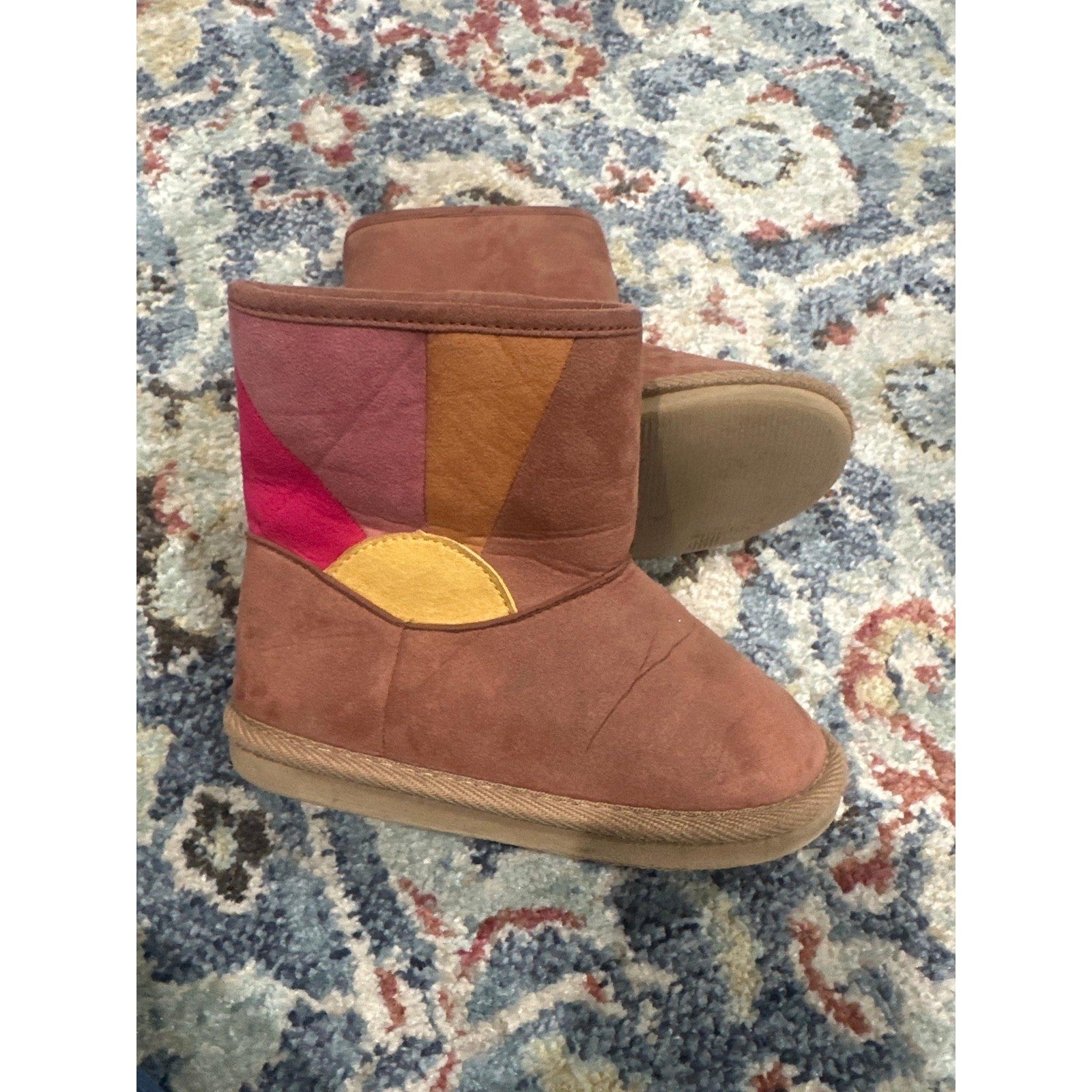 Winter Boots Girls Toddler Size 9 Brown Sunburst and Black Bundle GUC1