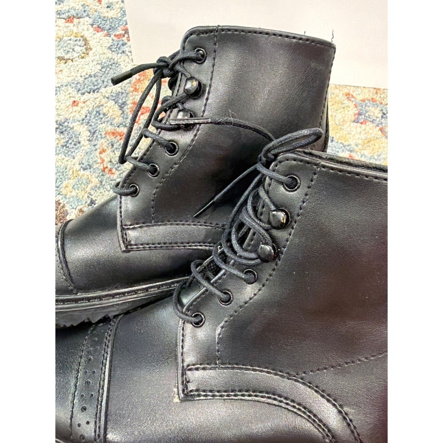 TuffRider Paddock Boots Youth 2 Black Lace Up Equestrian Horse Riding8