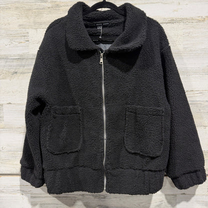 Hyfve Sherpa Jacket Women Large Black Polyester Teddy Fleece Casual EUC0