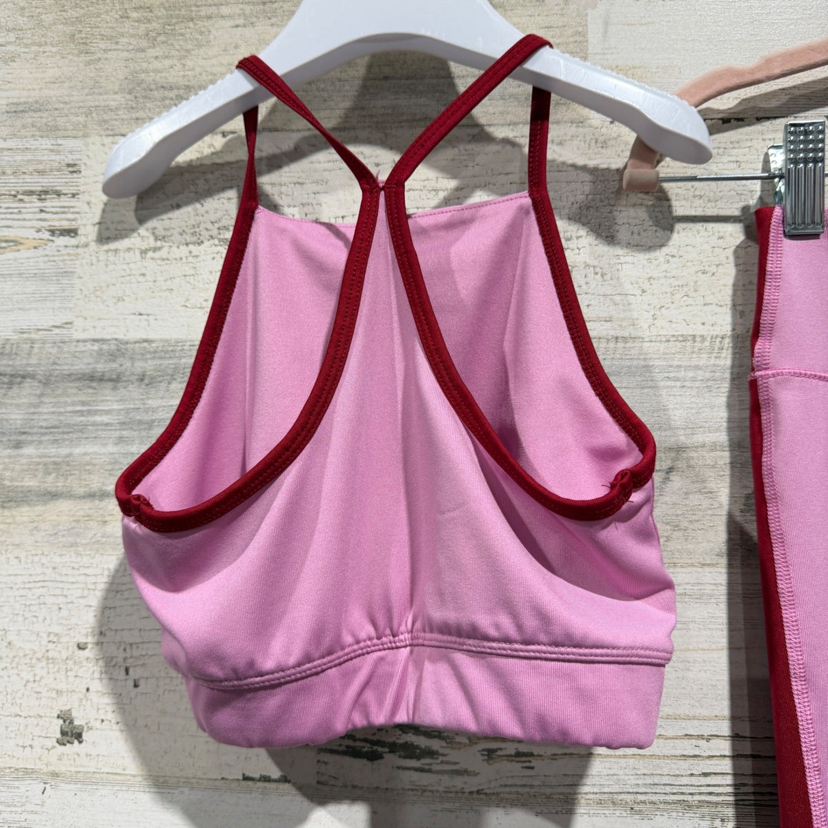 BCG Activewear Set Leggings Sports Bra Girls Size M 8-10 Pink Polyester Sporty2