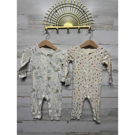 H&M Romper 2-Pack Kids 9-12m Cream Woodland Mushroom Mountain Soft0