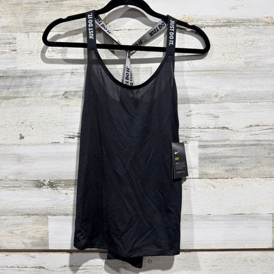Nike Dry Just Do It Strappy Tank Top Women Medium Black Polyester Activewear NWT0