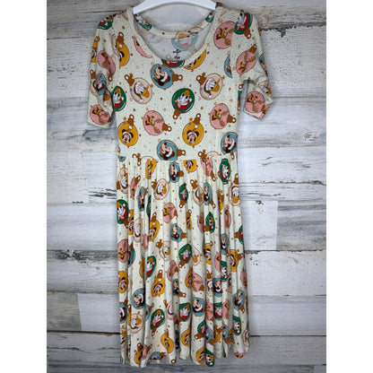 Millie + Roo Dress Girls 3/4 Cream Disney Christmas Bamboo Disneycore EUC0