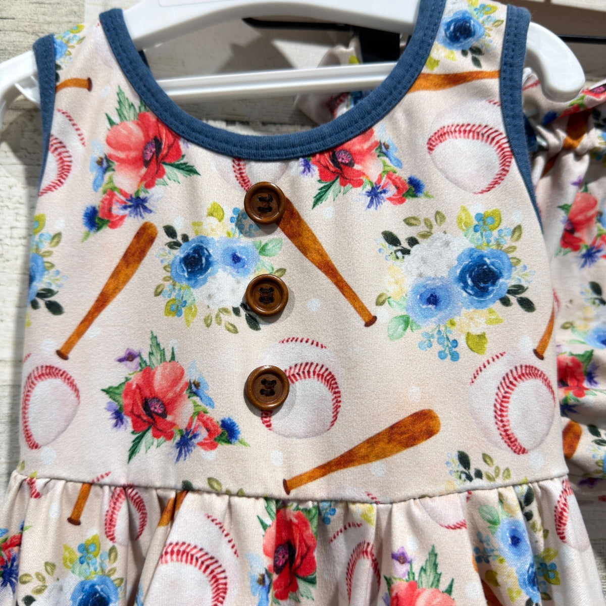 Eliza Cate and Co Dress Bloomers Girls 12-18M Baseball Floral Sporty EUC1