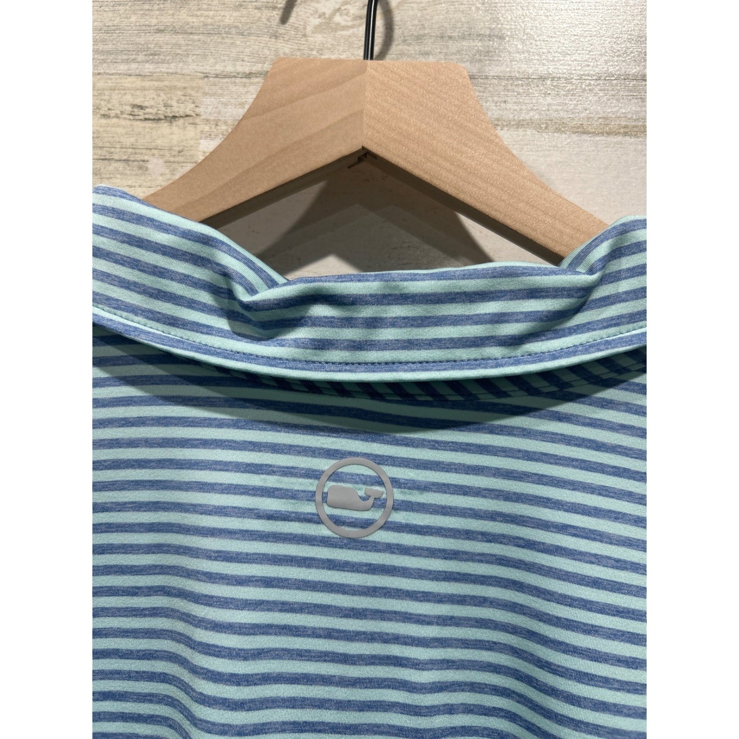 Vineyard Vines Polo Mens XLT Blue Striped Performance Golf Coastal EUC3