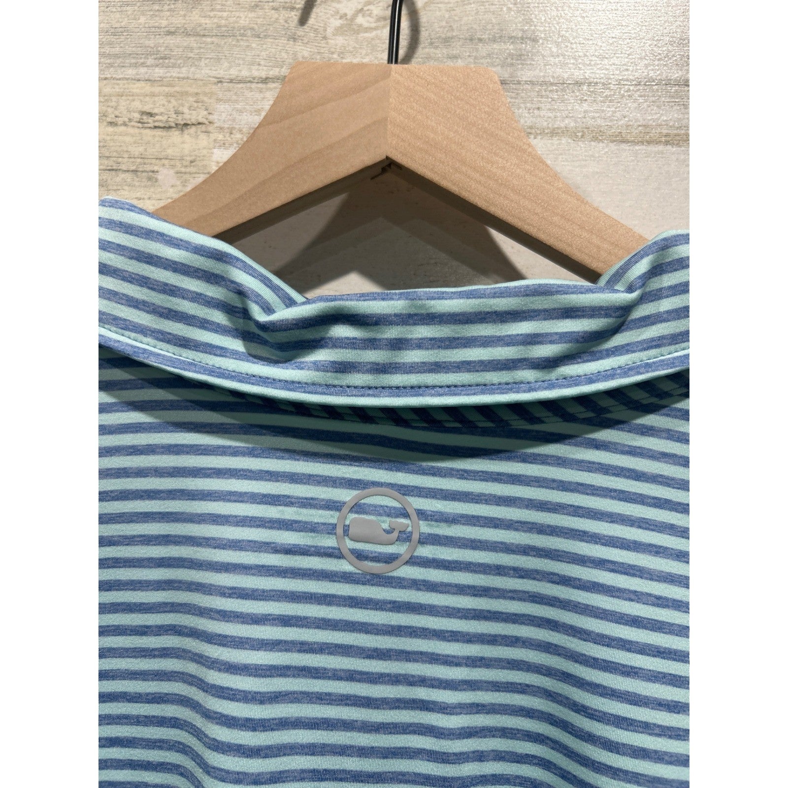 Vineyard Vines Polo Mens XLT Blue Striped Performance Golf Coastal EUC3