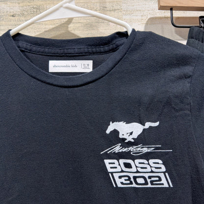 Abercrombie Kids Mustang Boss 302 T-Shirt Jogger Set Boys 9/10 Black Grey3