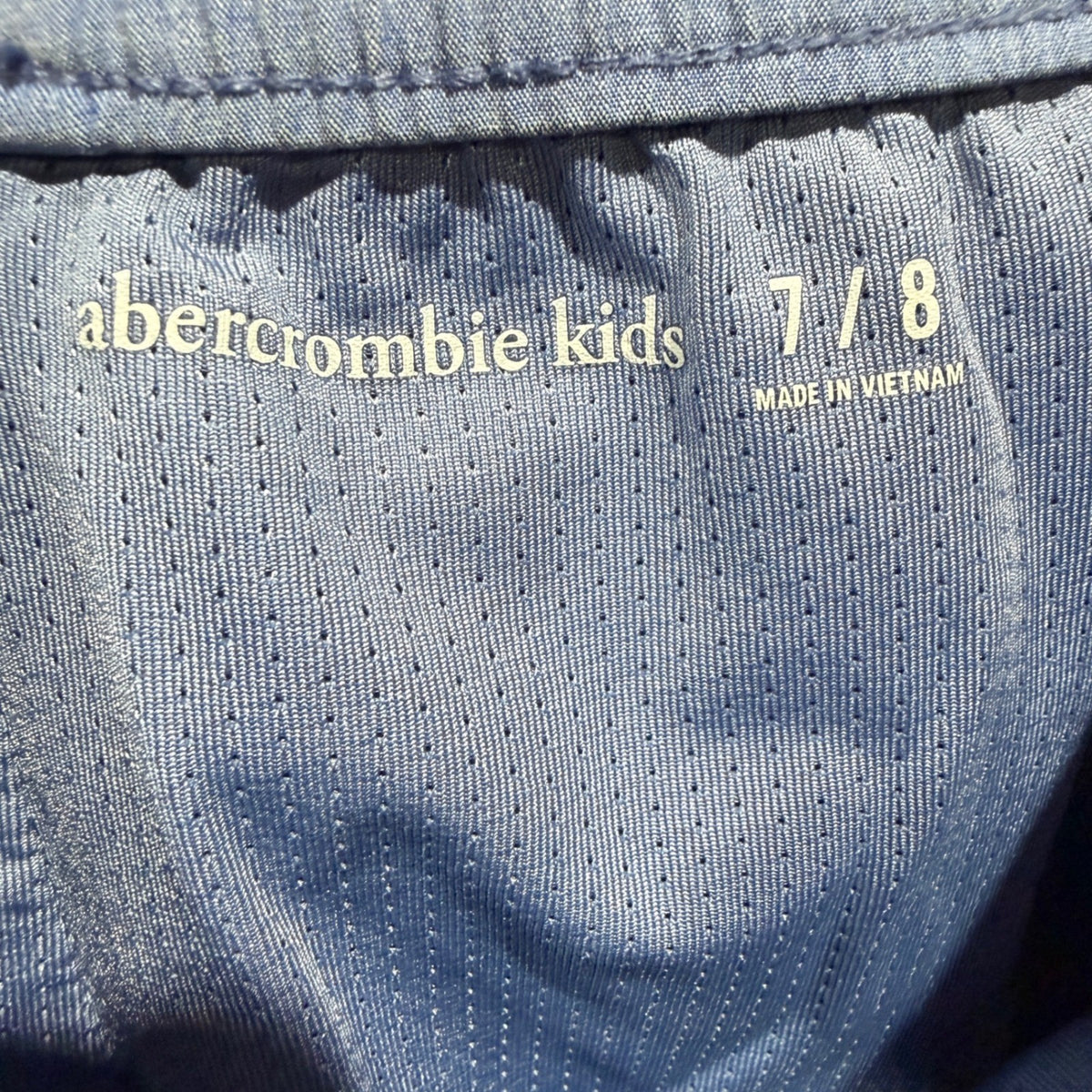 Abercrombie Kids Pull On Shorts Boys 7/8 Blue Cotton Blend Casual EUC2