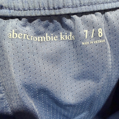 Abercrombie Kids Pull On Shorts Boys 7/8 Blue Cotton Blend Casual EUC2