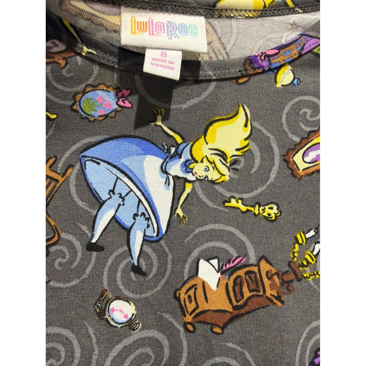 LuLaRoe Dress Tunic Girls 8 Disney Winnie The Pooh Alice Wonderland2