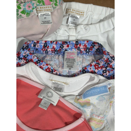 Beaufort Bonnet Proper Peony Girls 2T 3T Pink White Floral Bundle Preppy EUC8