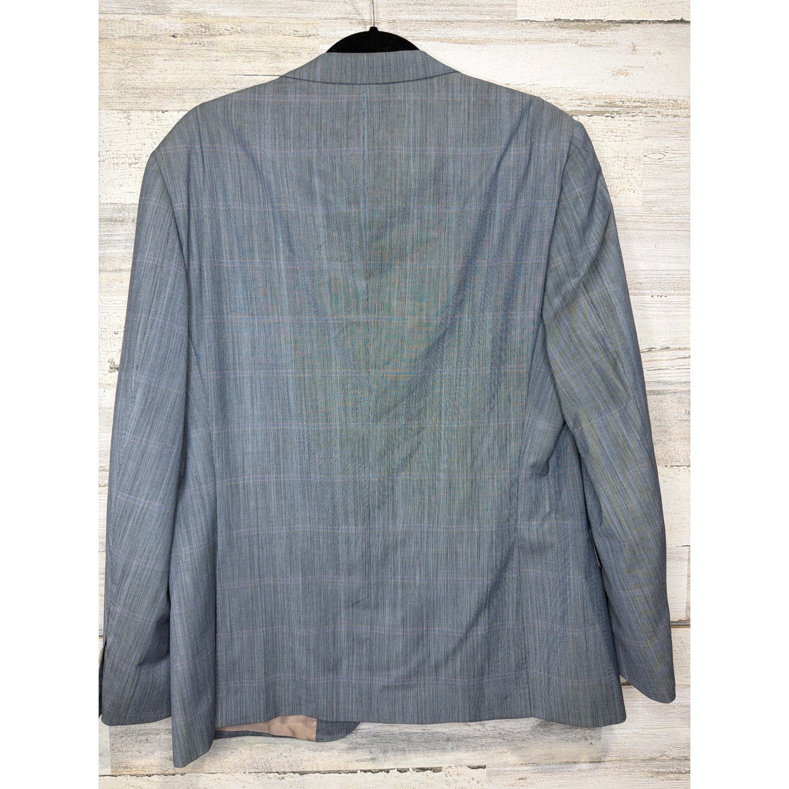 Giovanni Bresciani Blazer Men 42R Blue Glen Plaid Check Two Button Jacket EUC7
