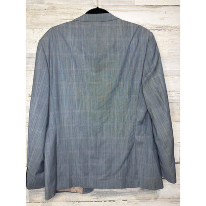 Giovanni Bresciani Blazer Men 42R Blue Glen Plaid Check Two Button Jacket EUC7