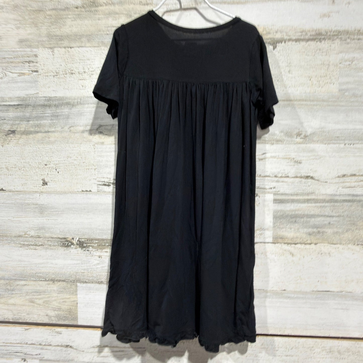 Kickee Pants Dress Girls 7 Black Bamboo Viscose Short Sleeve Ruffle EUC1