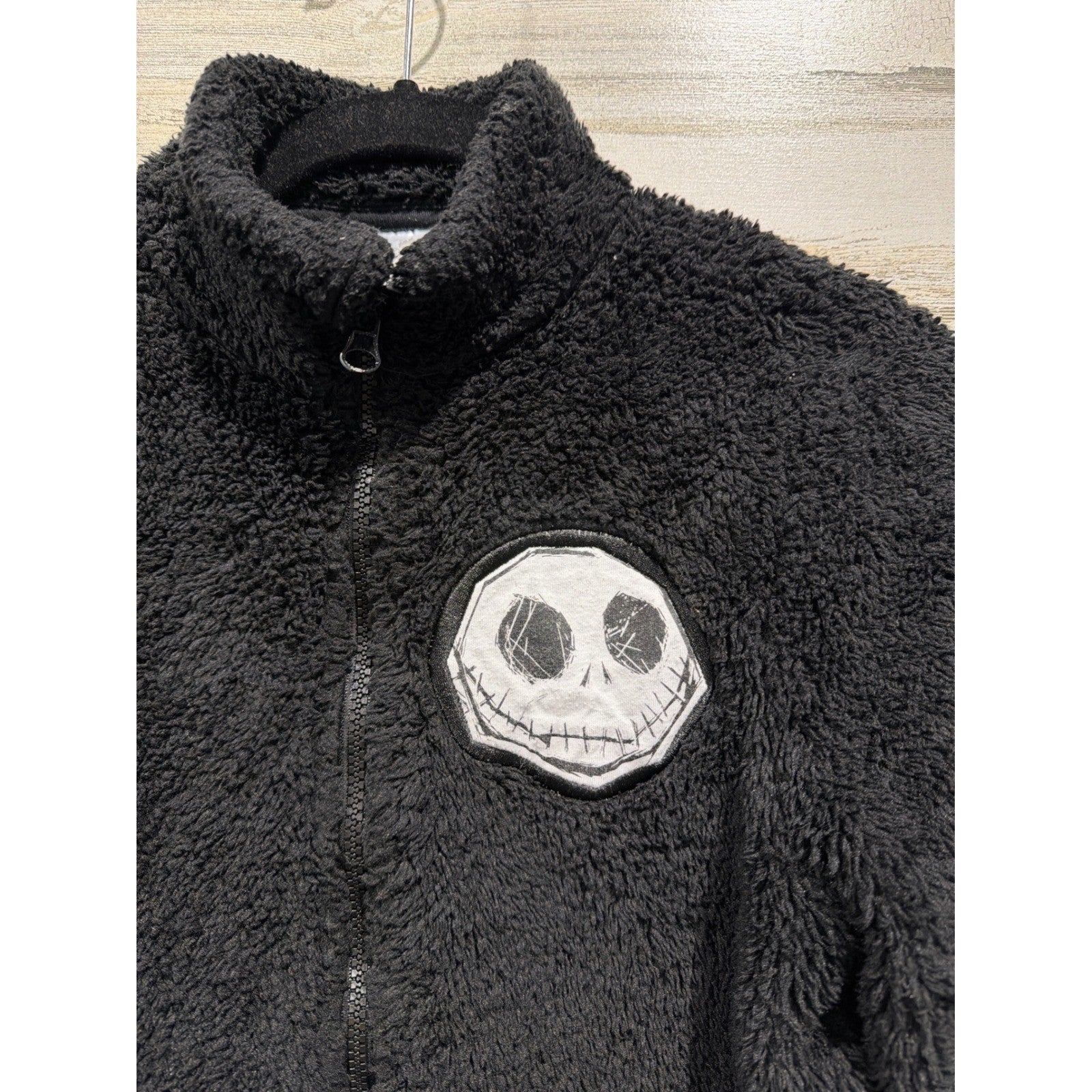 Disney Fleece Jacket Kids 9/10 Black Nightmare Before Christmas Jack EUC1