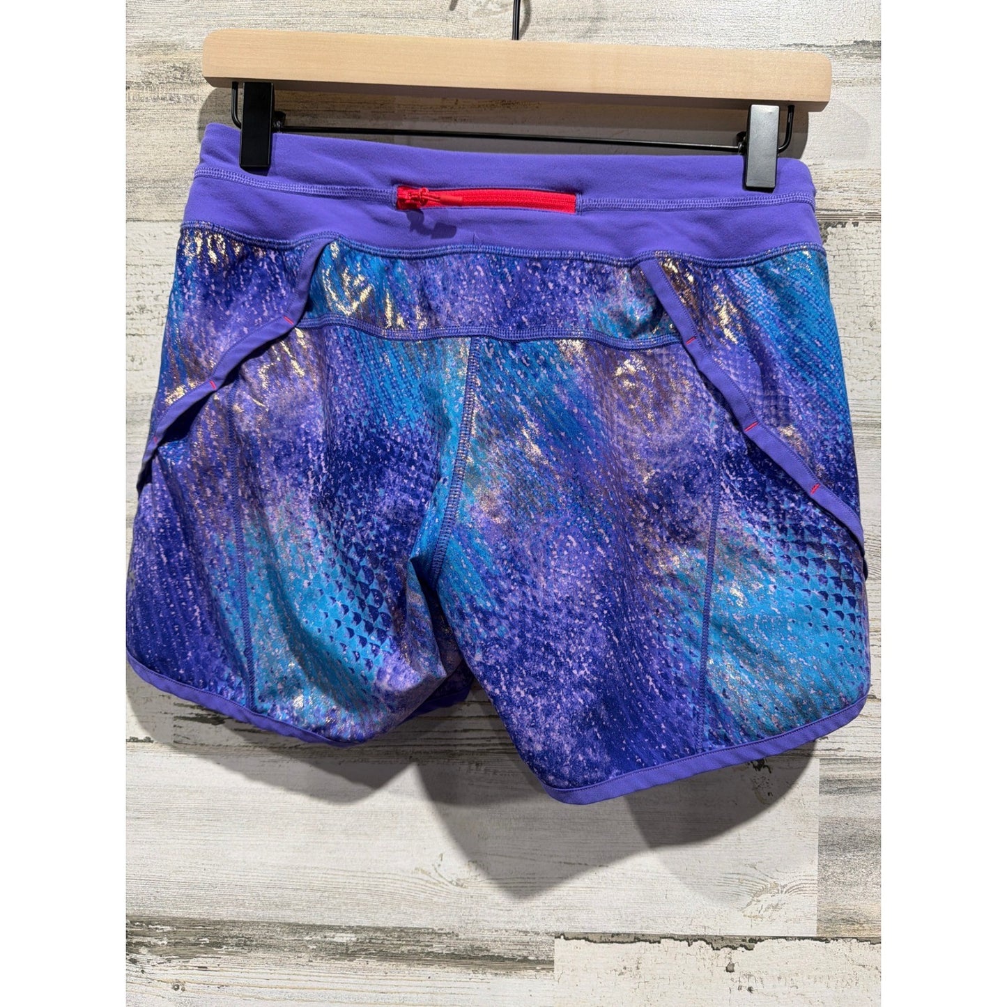 Ivivva Athletic Shorts Girls 14 Purple Blue Galaxy Print Activewear EUC2