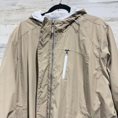 Free Country Jacket Women 3X Tan Faux Fur Lined Hooded EUC3