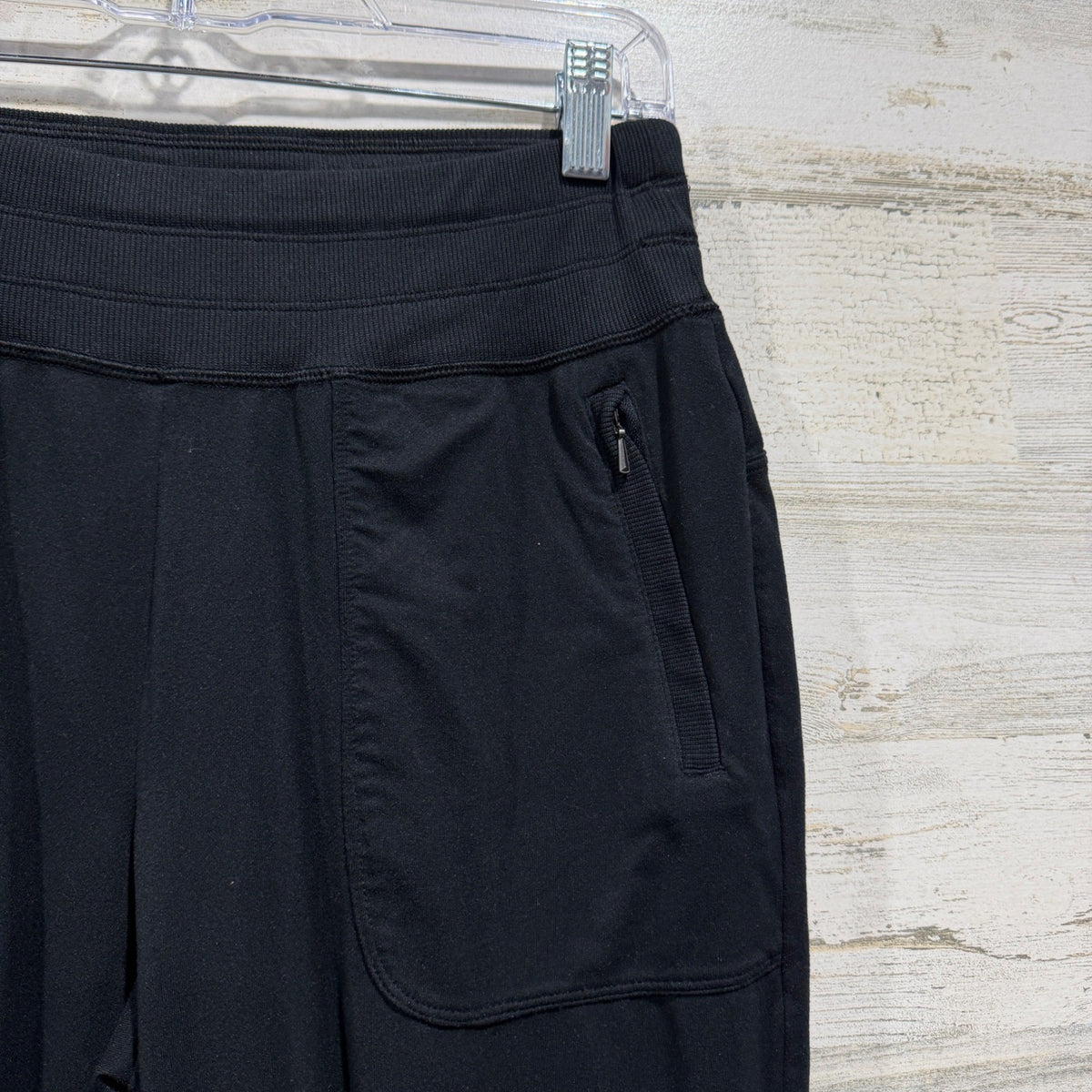 Freely High Waisted Jogger Pants Women S Black Polyester Spandex Athleisure EUC1
