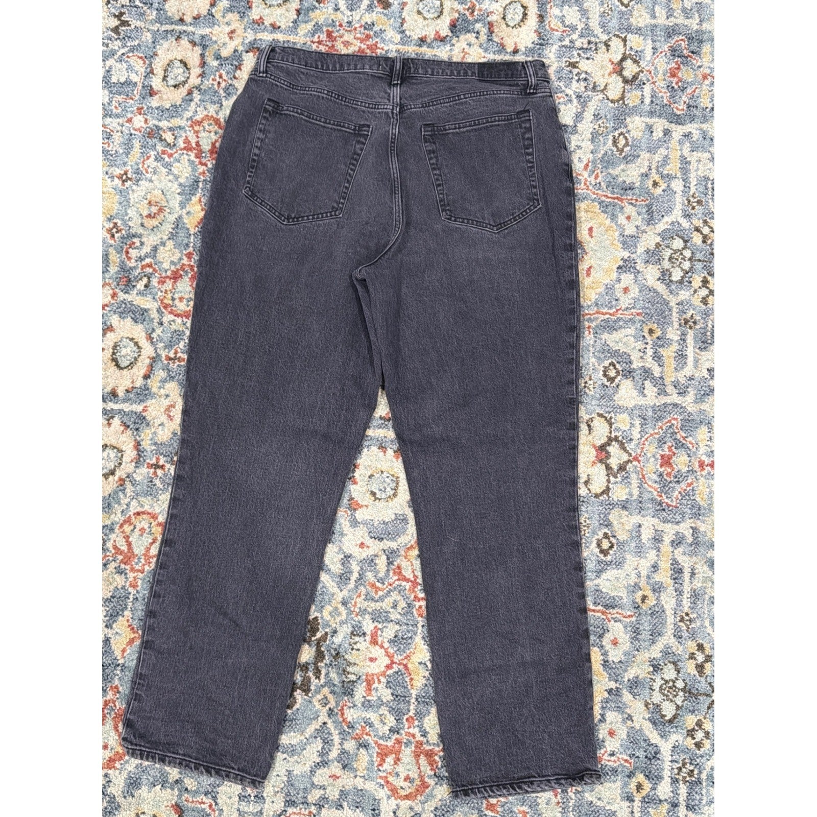 Abercrombie & Fitch 90s Straight Jeans Women 34/18R Black Curve Love Denim EUC3