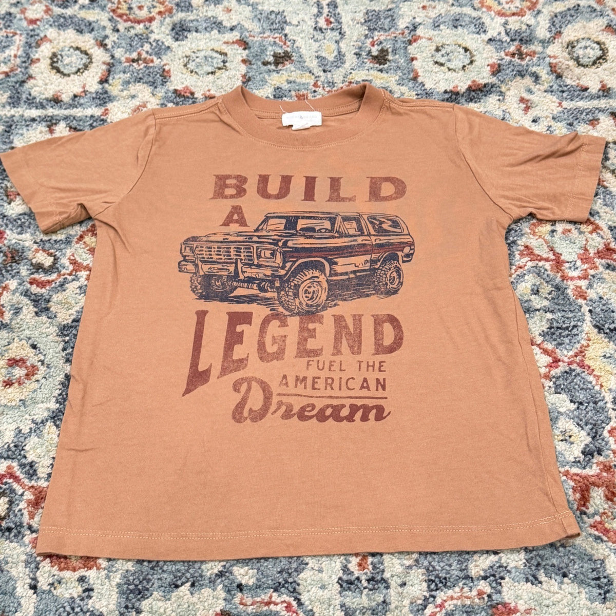Scene & Heard Graphic Tee Fits Like Boys 5/6 Brown Truck American Dream Retro0