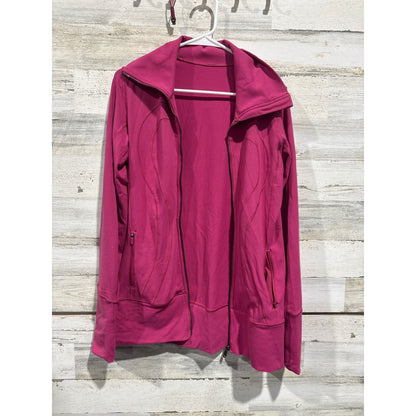 Lululemon Define Jacket Women 8 Pink Full Zip Athleisure Broken Zipper Flawed0