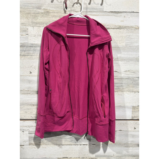 Lululemon Define Jacket Women 8 Pink Full Zip Athleisure Broken Zipper Flawed0