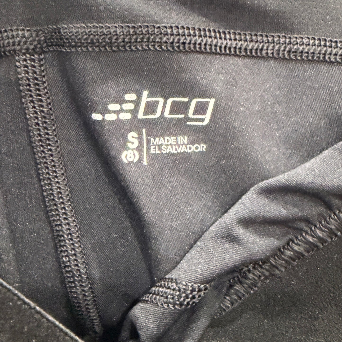 BCG Compression Tights Boys Small 8 Black 3/4 Length Athletic Sport EUC2