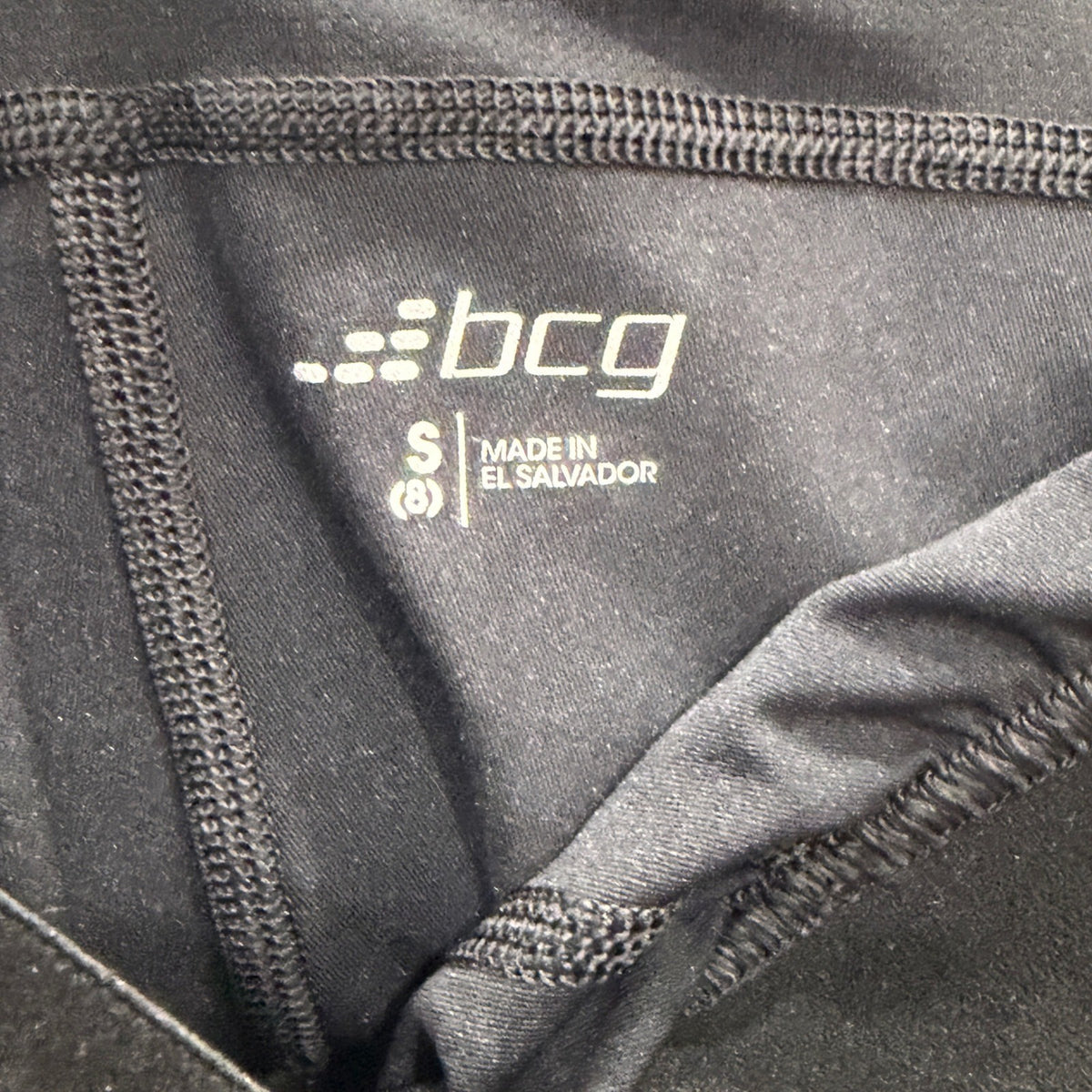 BCG Compression Tights Boys Small 8 Black 3/4 Length Athletic Sport EUC2