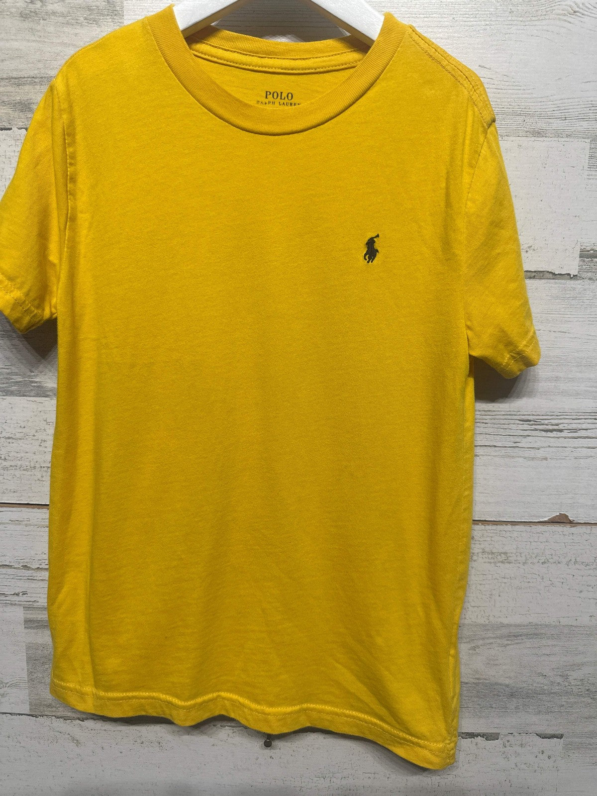 Polo Ralph Lauren T-Shirt Boys 7 Yellow Embroidered Pony EUC0