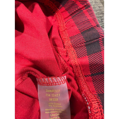 Sew Sassy Ruffle Leggings Girls 8 Red Black Buffalo Plaid Boutique EUC4