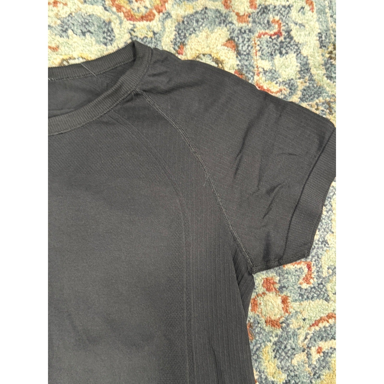 Old Navy Active Tech Shirt Women XL Black Seamless Raglan Athleisure EUC1